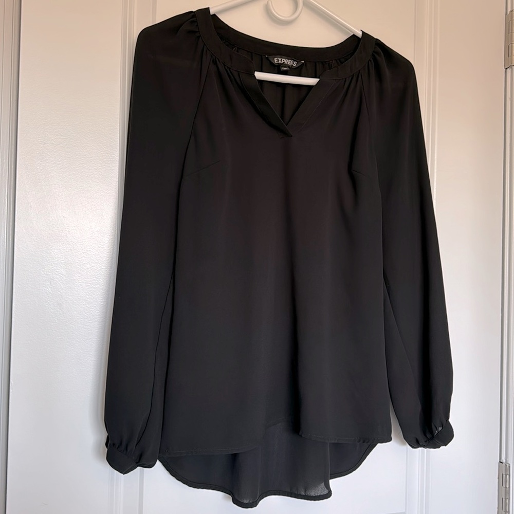 Express Women's Black Wide Sleeve Blouse (XS)